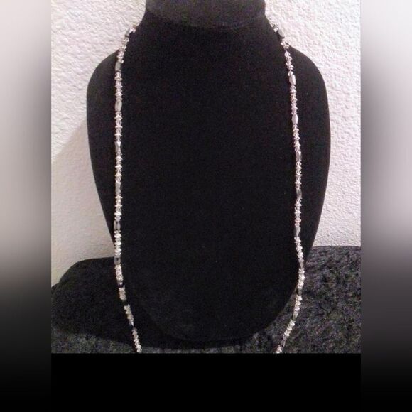 Versatile Magnetic Hematite & Silver Beaded Wrap Necklace - Picture 3 of 5